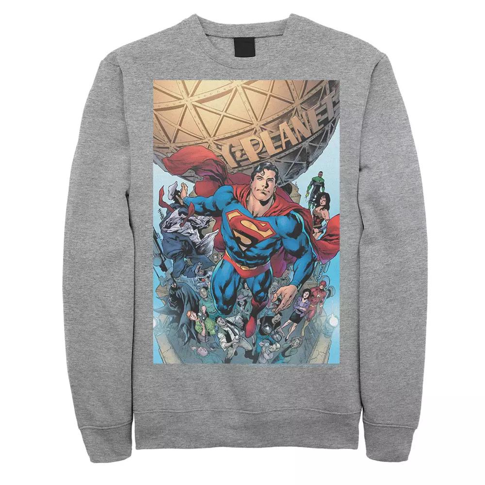 Men's Justice League Daily Planet Group Shot Sweatshirt,  Product Image