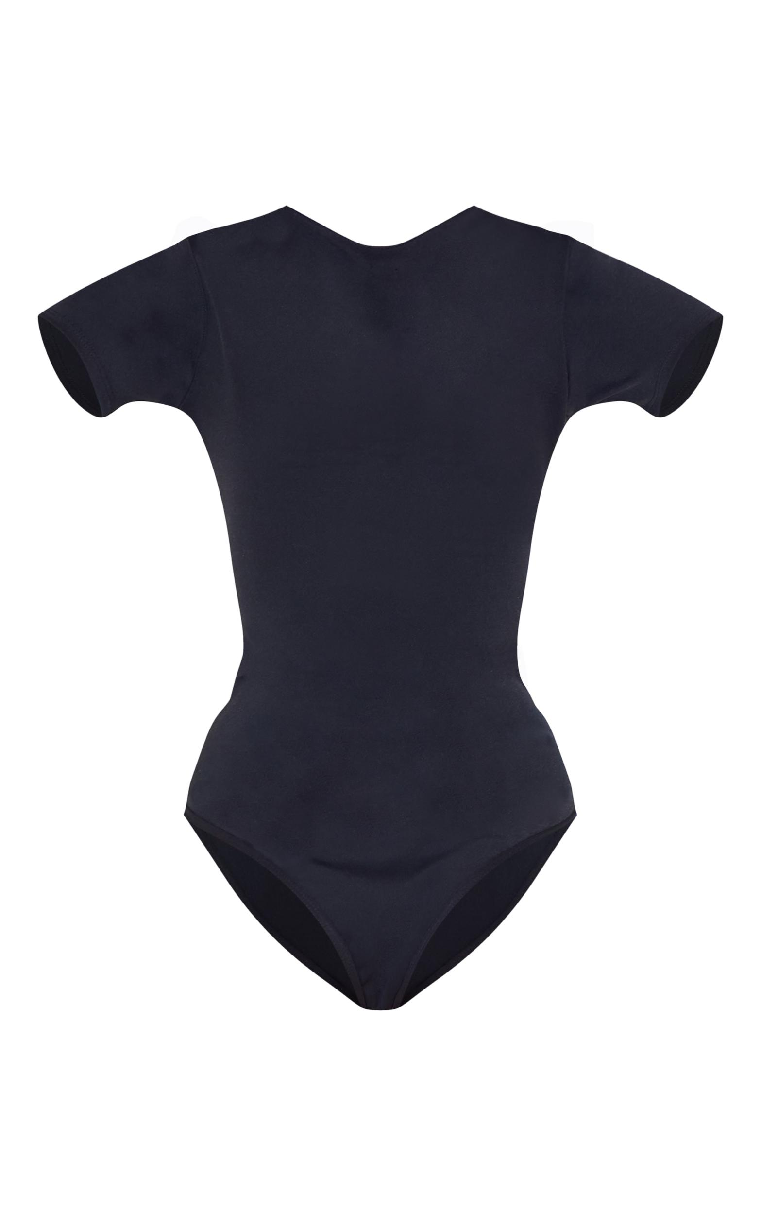 Black Scuba Zip Up Swimsuit Product Image