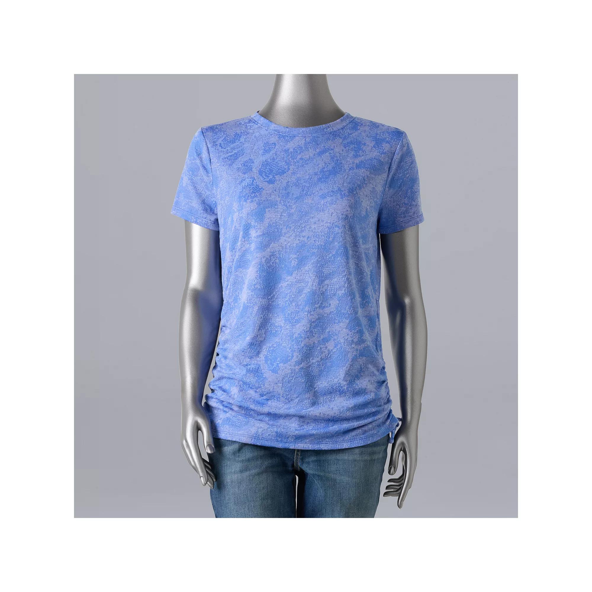 Women's Simply Vera Vera Wang Side Ruched Short Sleeve Top, Size: XS, Ultramarine Product Image