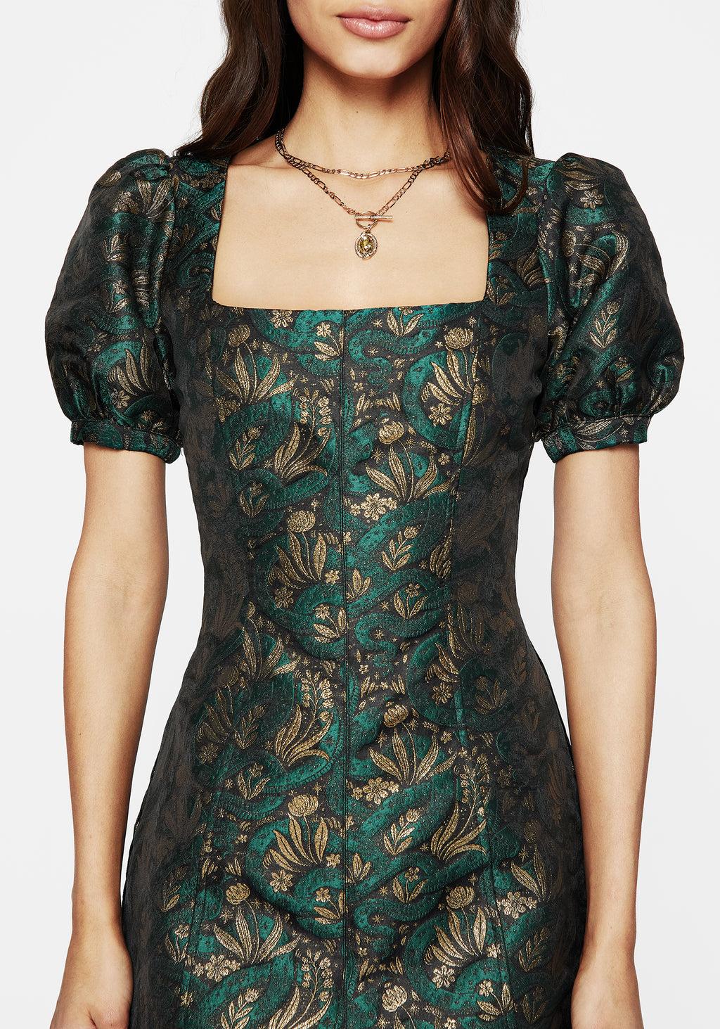 Rena Snake Jacquard Mini Dress Product Image