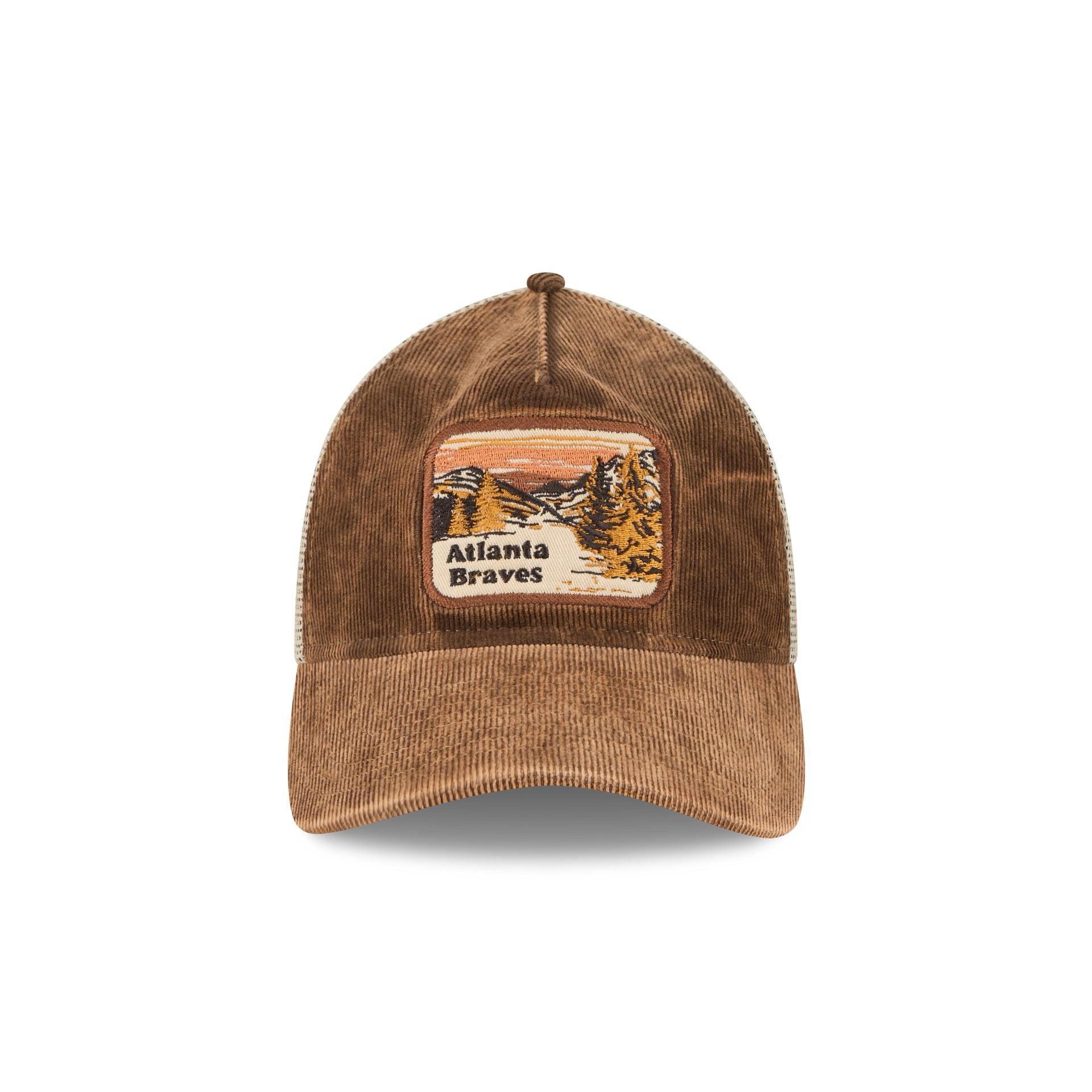 Atlanta Braves Vintage Landscape Brown 9TWENTY A-Frame Trucker Hat Male Product Image