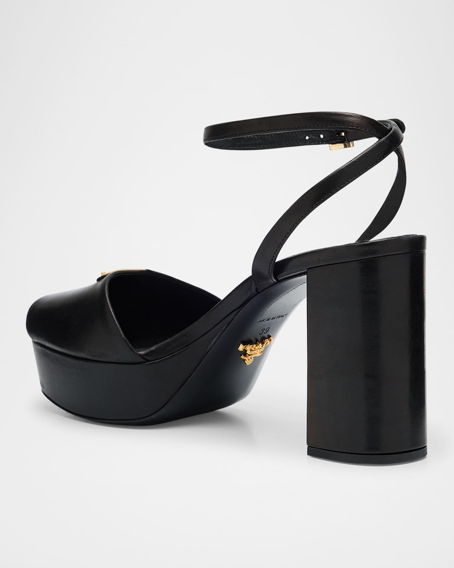 Nappa Triangle Peep-Toe Platform Sandals Product Image