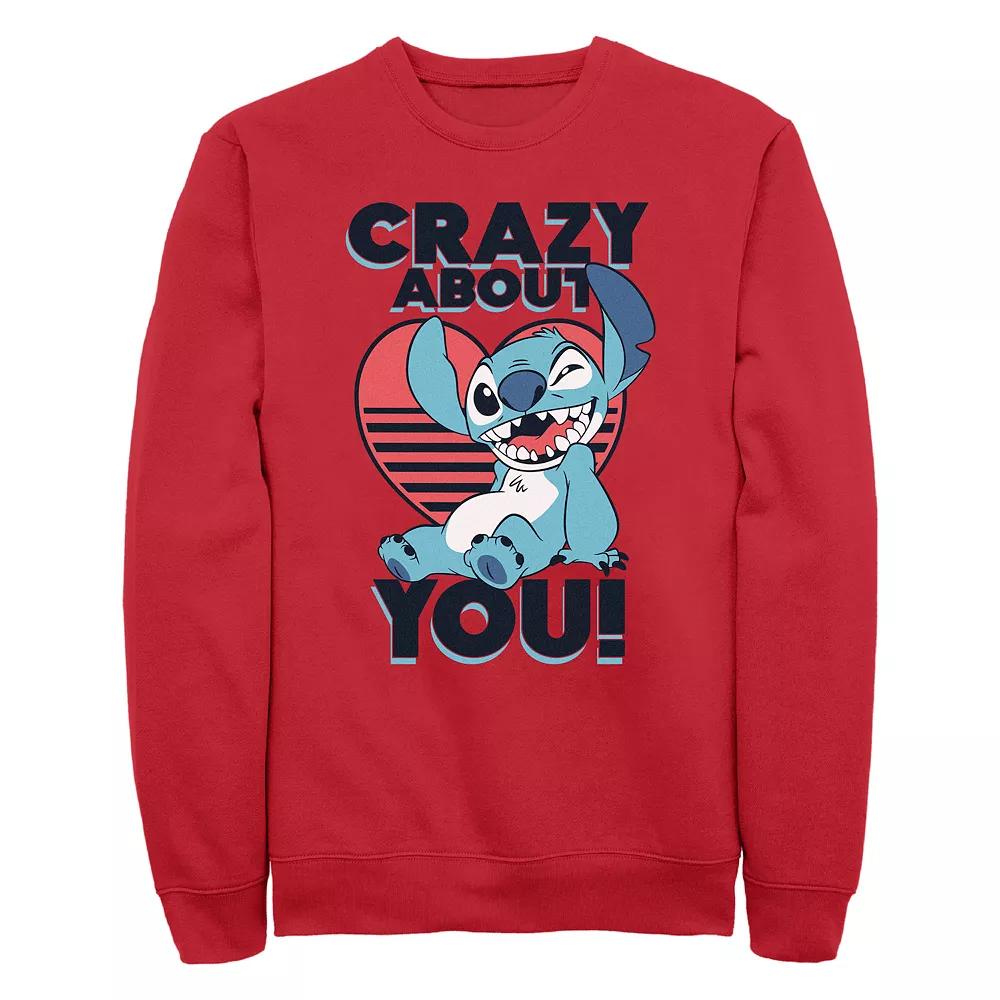 Disneys Lilo & Stitch Crazy About You Stitch Mens Graphic Fleece Product Image