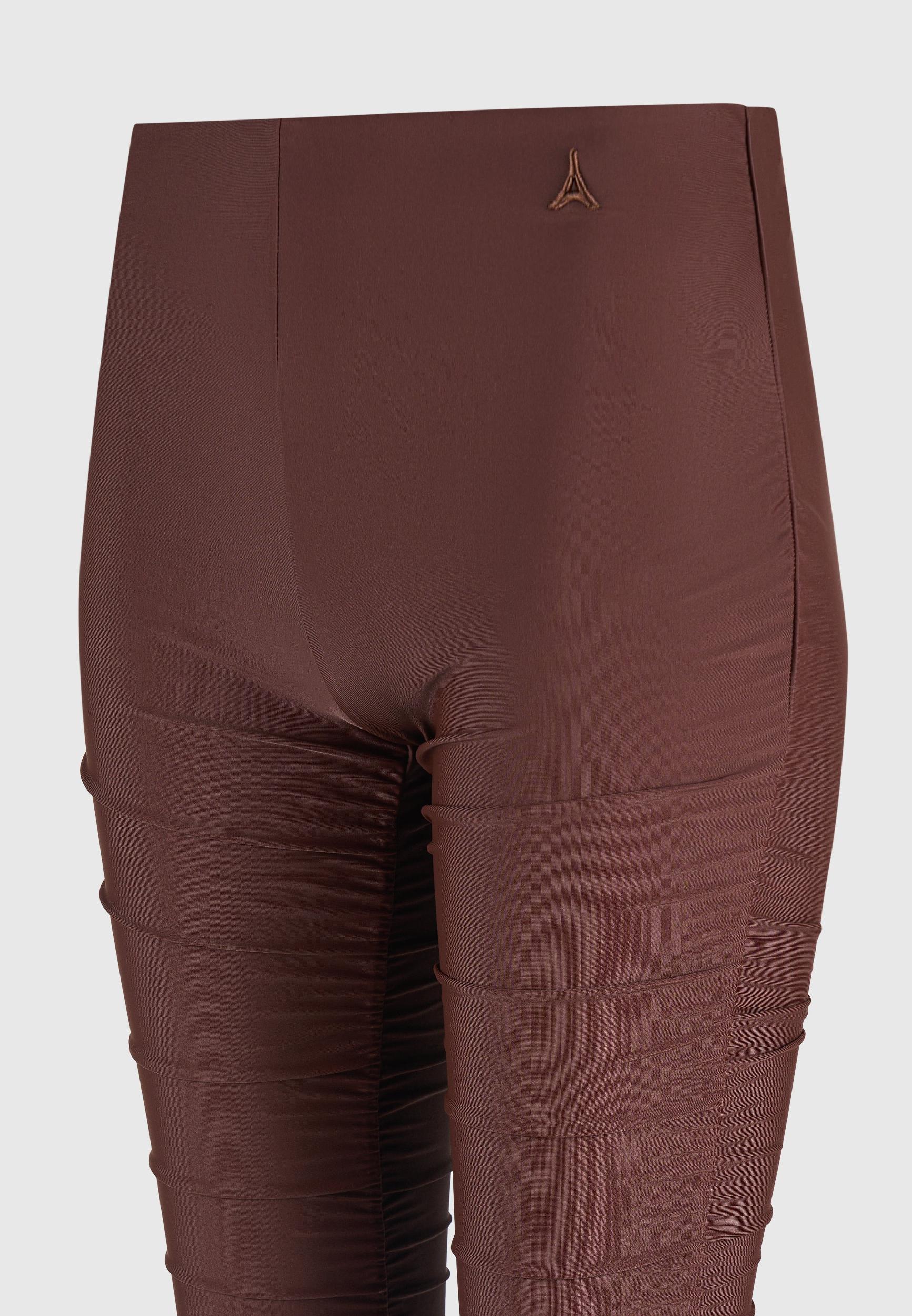 Ruched Fit and Flare Leggings - Brown Female Product Image