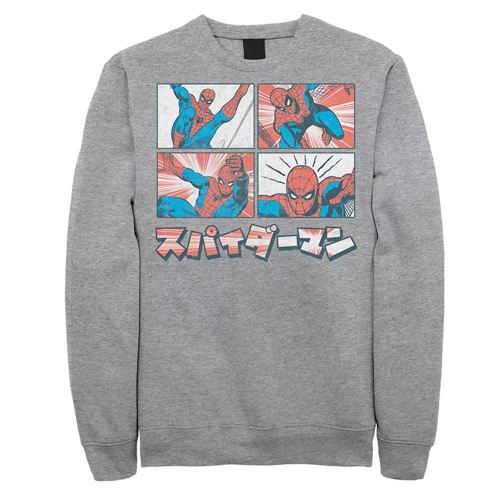 Men's Marvel Spider-Man Kanji Comic Illustration Graphic Fleece Pullover,  Product Image