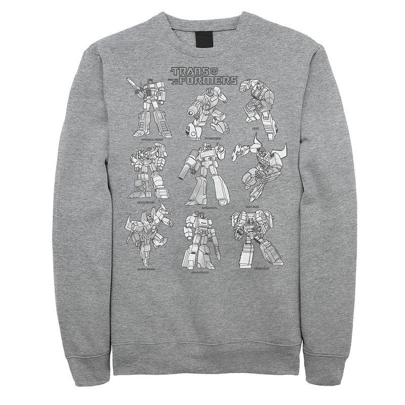 Mens Transformers Sketches Stack Sweatshirt Athletic Grey Product Image