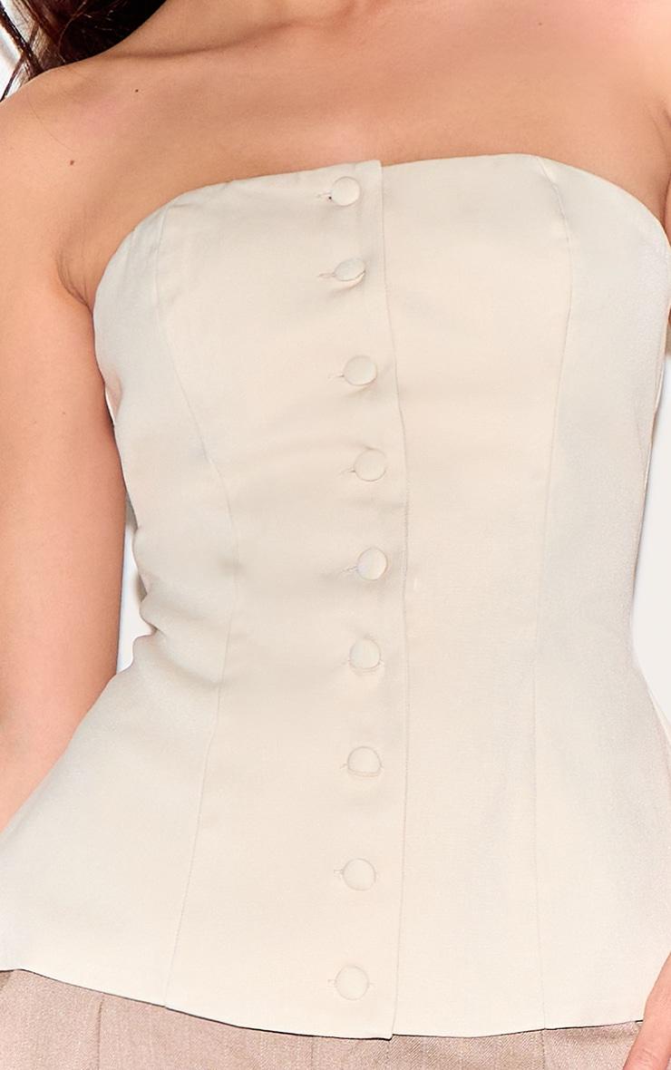 Beige Woven Structured Bandeau Vest Product Image