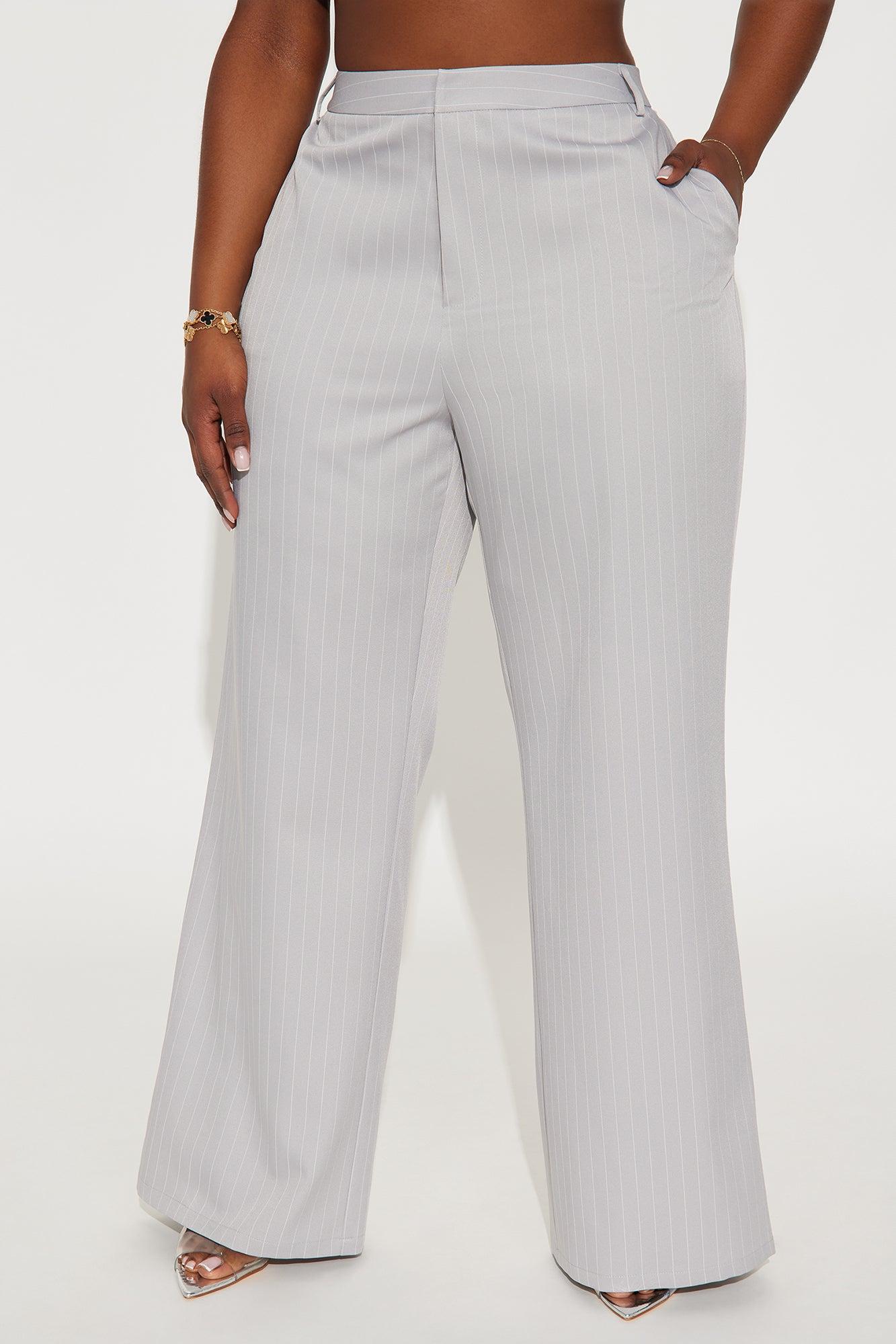 Kelsey Pinstripe Trouser - Grey Product Image