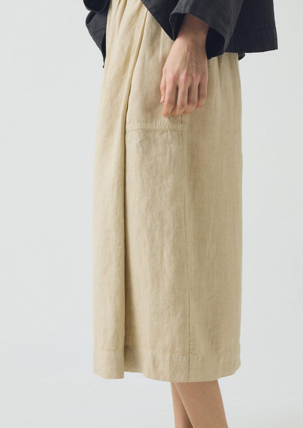 Garment Dyed Linen Wrap Skirt | Sand Product Image