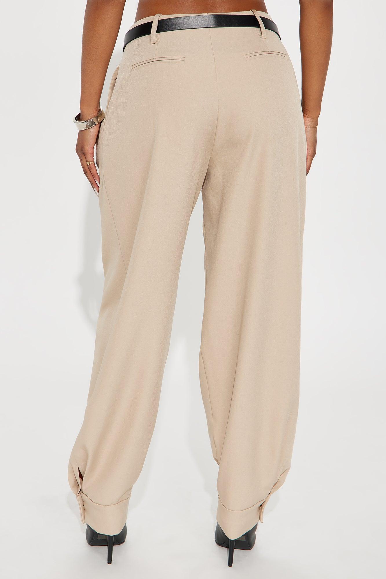 Helena Belted Trouser Pant - Khaki Product Image