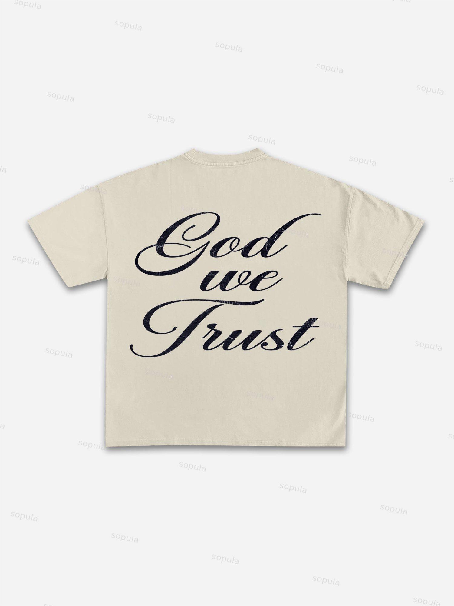 In God We Trust, In Cash We Move Vintage Graphic Cotton T-shirt Product Image