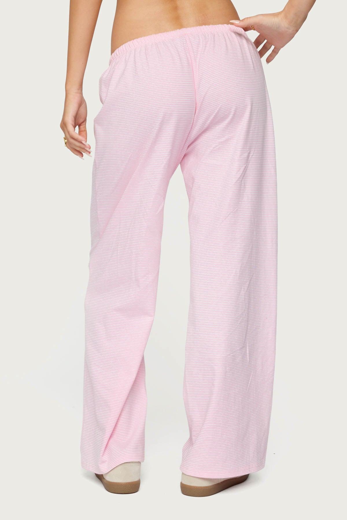 Petite Olivia Striped Loose Fit Pants Product Image