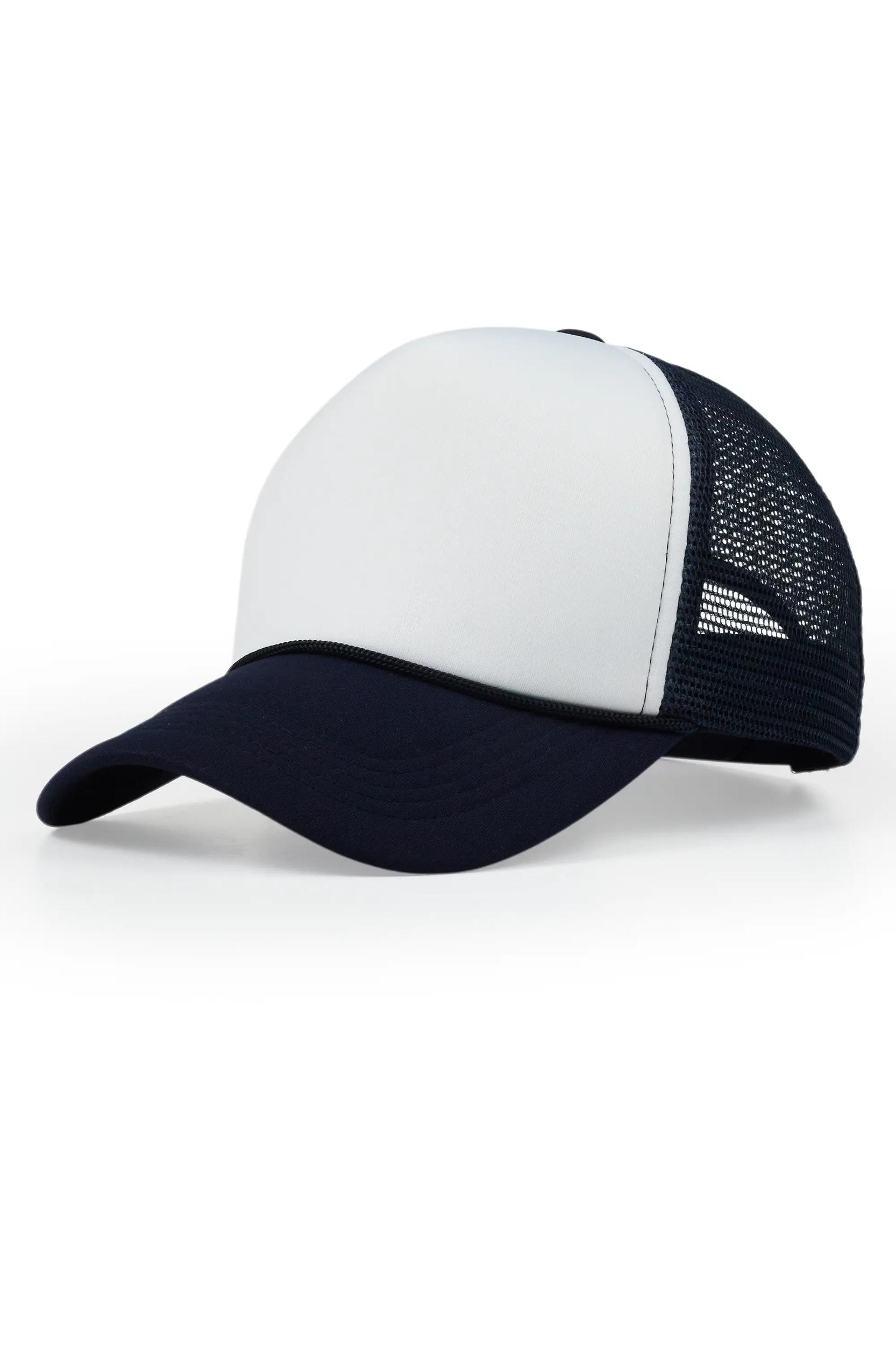 Womens White/Navy Basic Trucker Hat Female Product Image