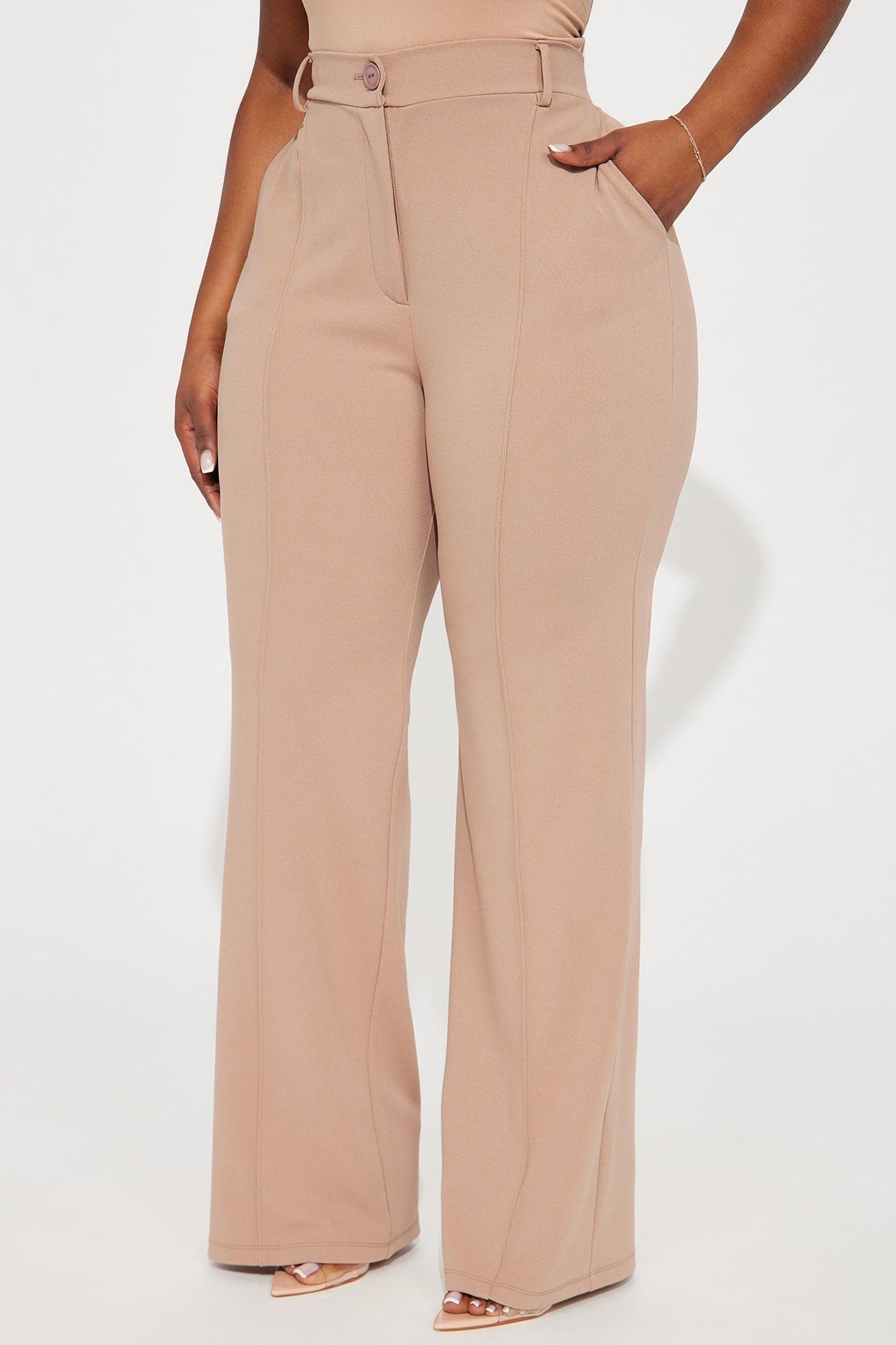 Heidi Wide Leg Trouser Pant - Taupe Product Image