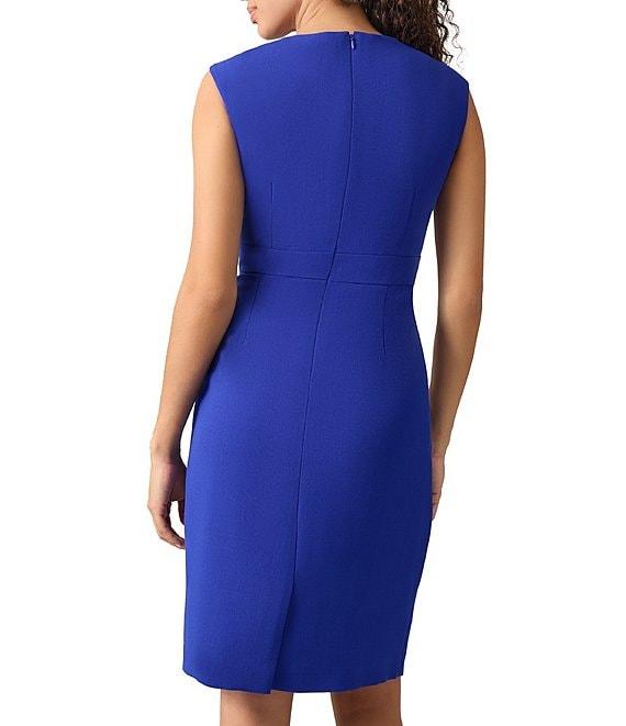 Kasper Stretch Crepe Crew Neck Sleeveless Sheath Dress Product Image