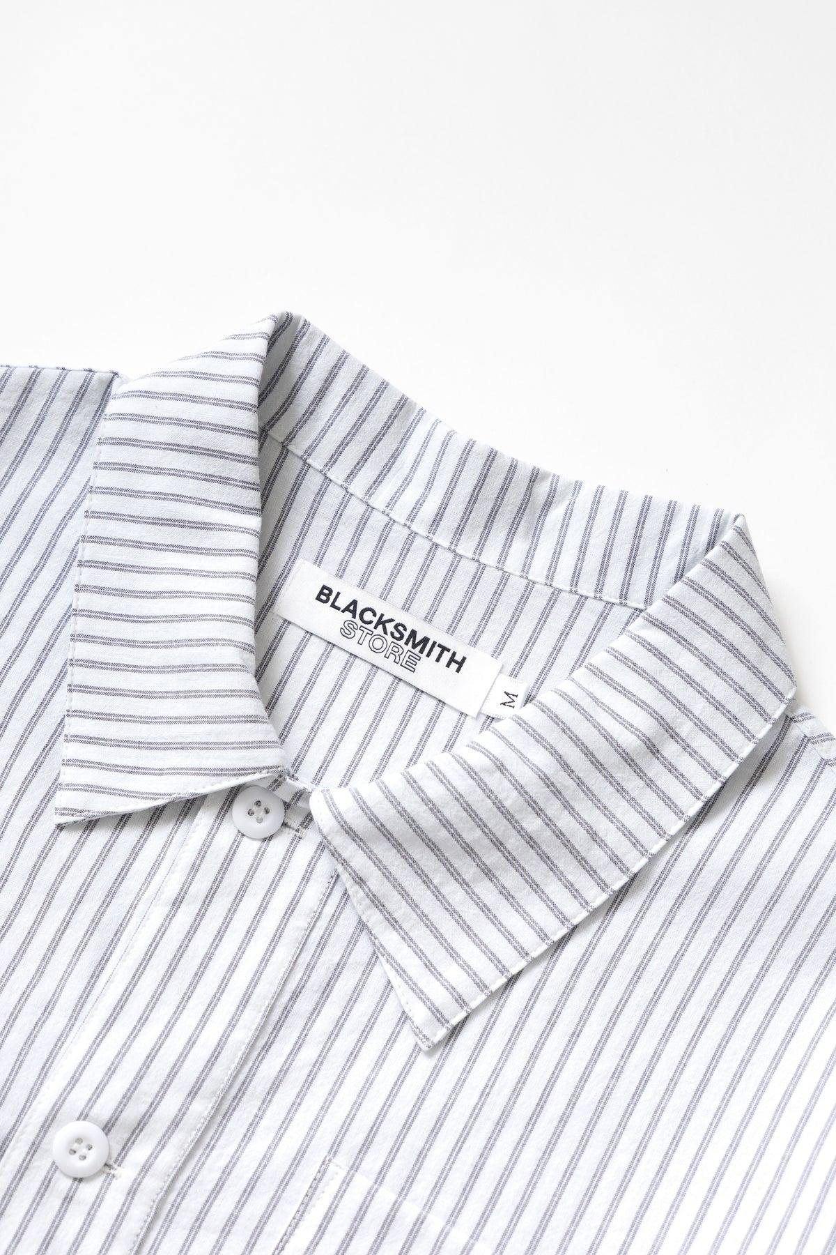 Blacksmith - Striped Two Button Popover - White Product Image