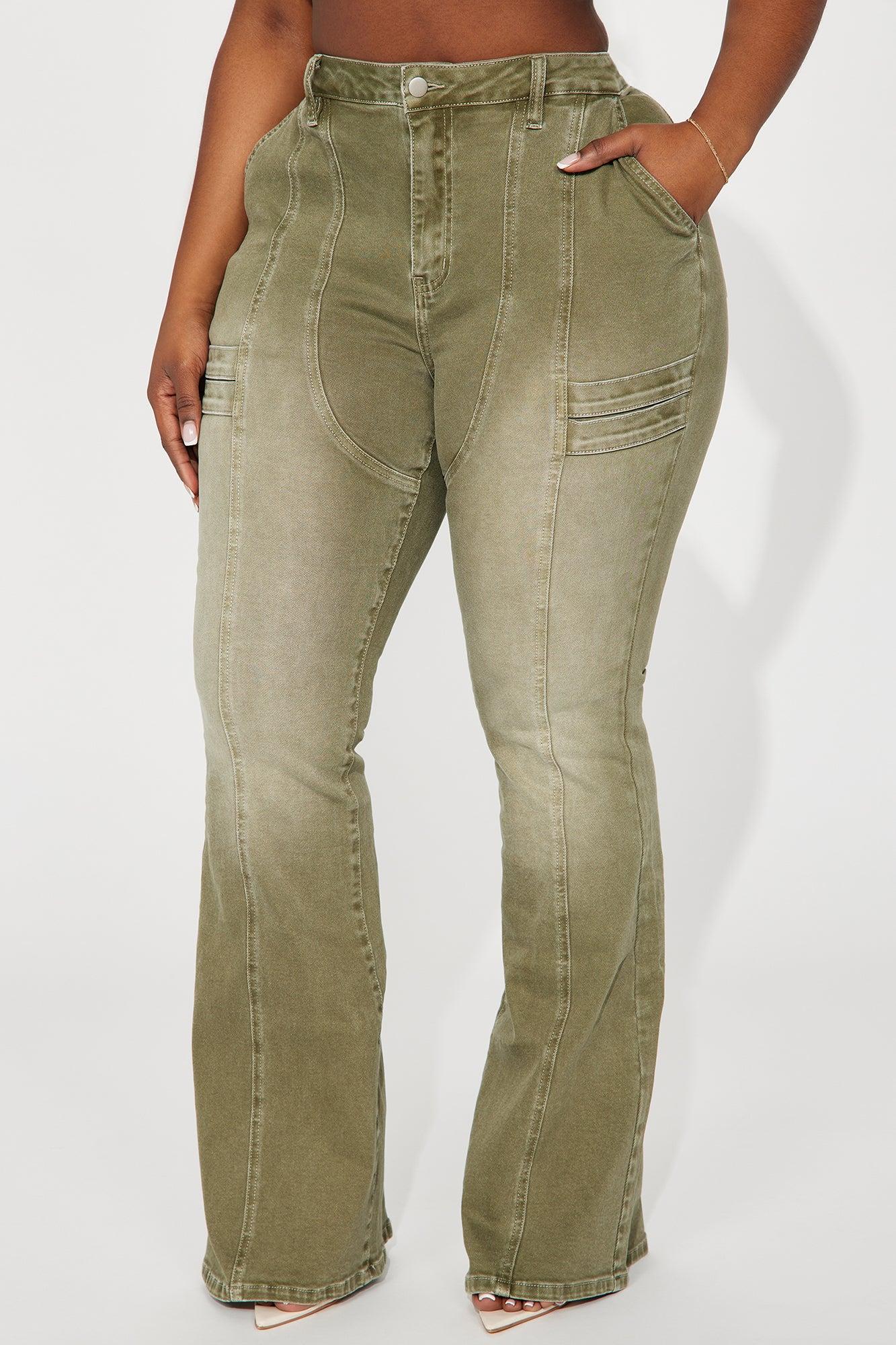 High Esteem Flare Jeans - Green Product Image