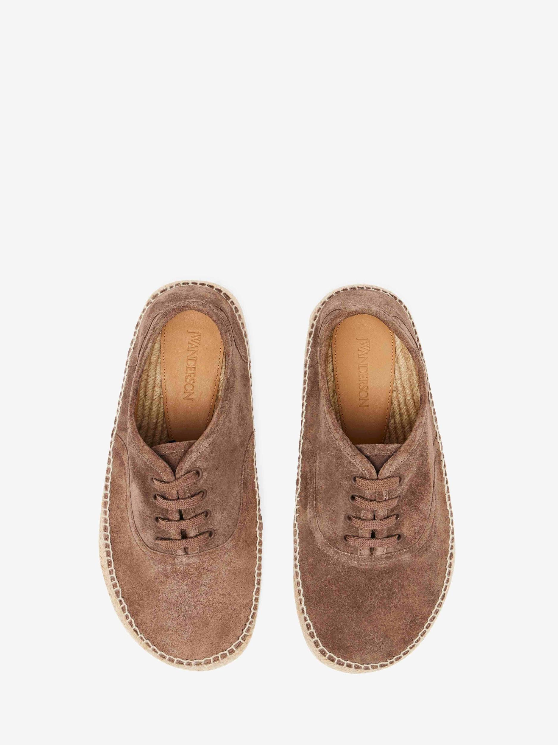 SUEDE LACE-FRONT PLATFORM ESPADRILLES Product Image