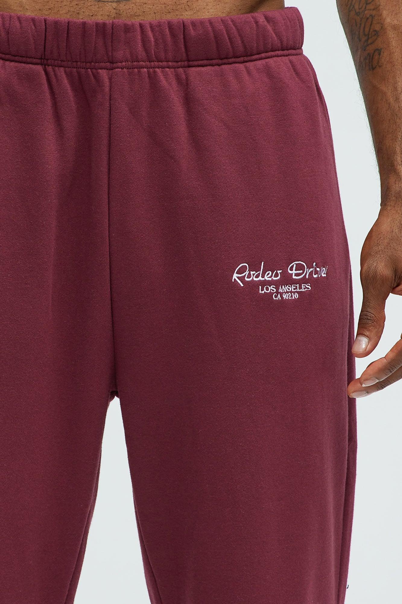 Rodeo Drive LA Sweatpants - Burgundy Product Image