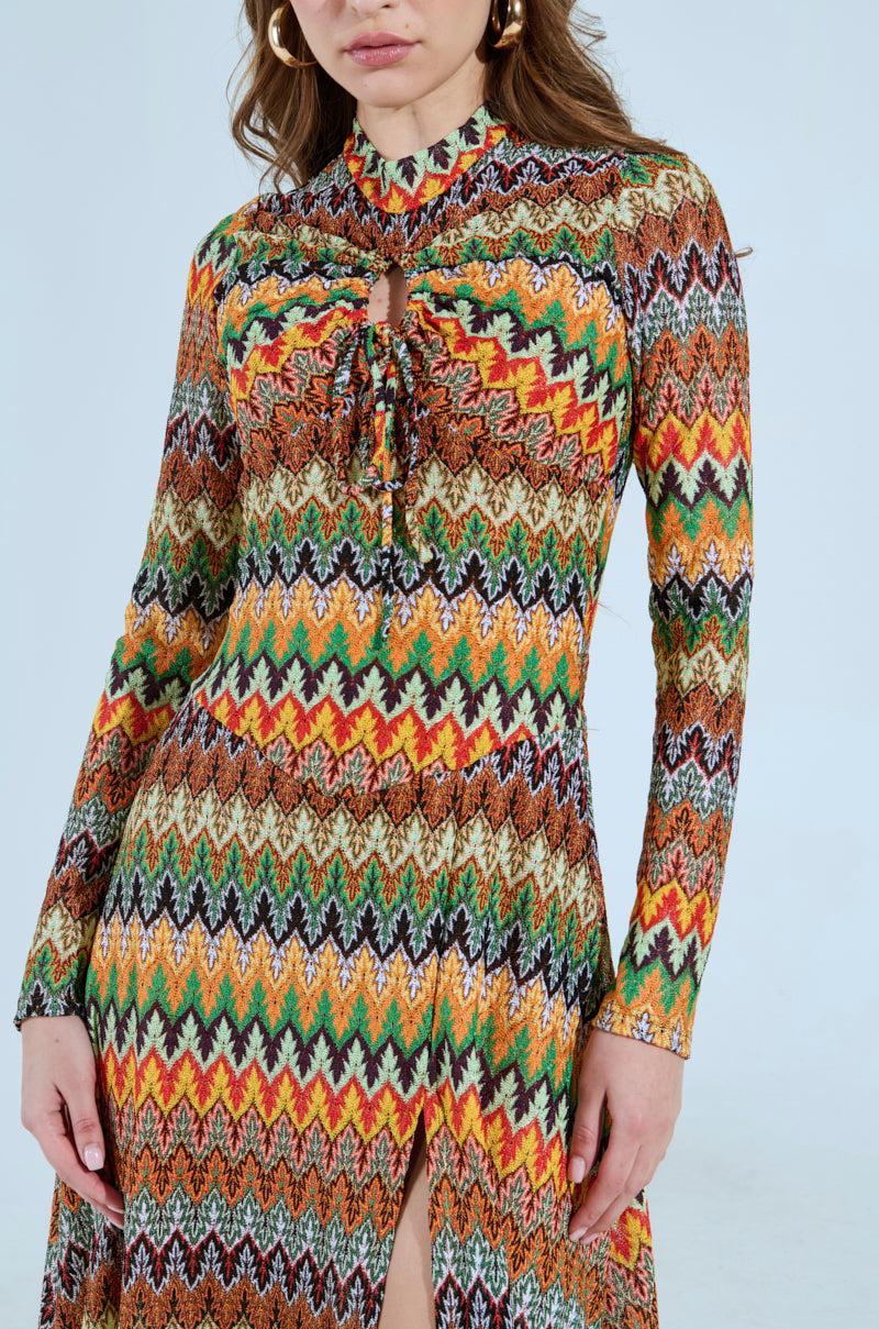 BAYLEE ABSTRACT PRINT KNIT MAXI DRESS Product Image