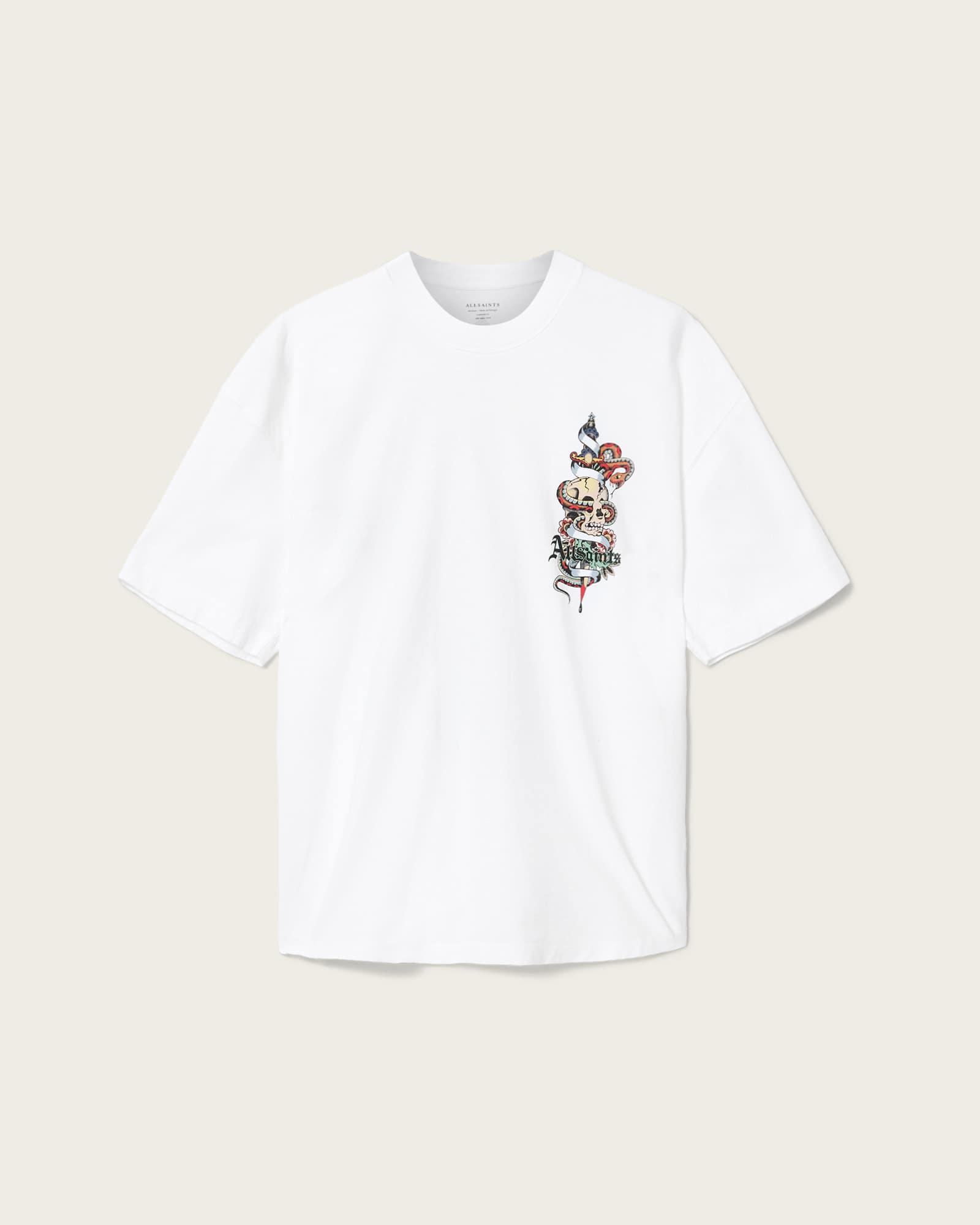Blade Oversized Graphic T-Shirt Optic White | ALLSAINTS US Product Image