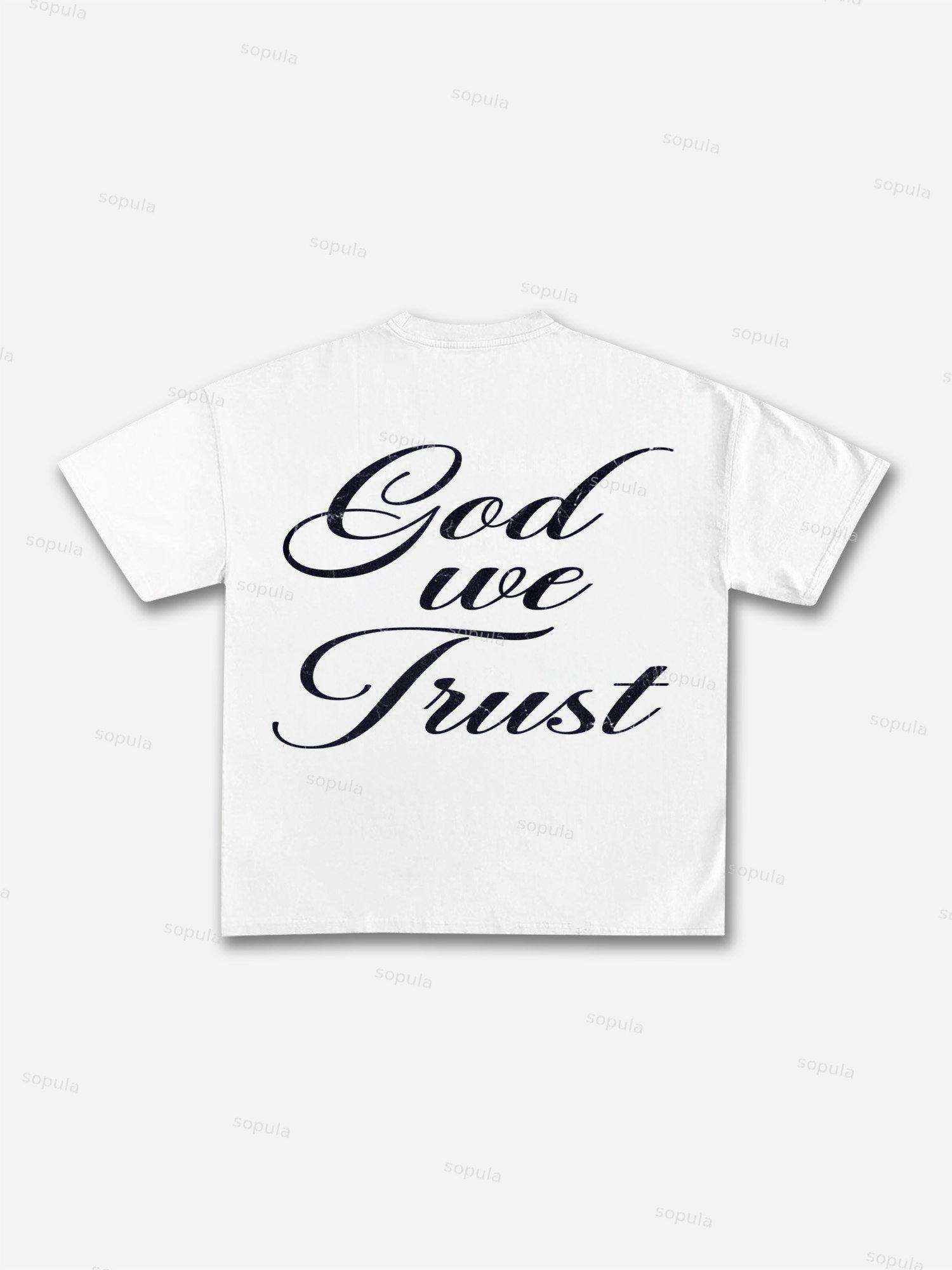 In God We Trust, In Cash We Move Vintage Graphic Cotton T-shirt Product Image