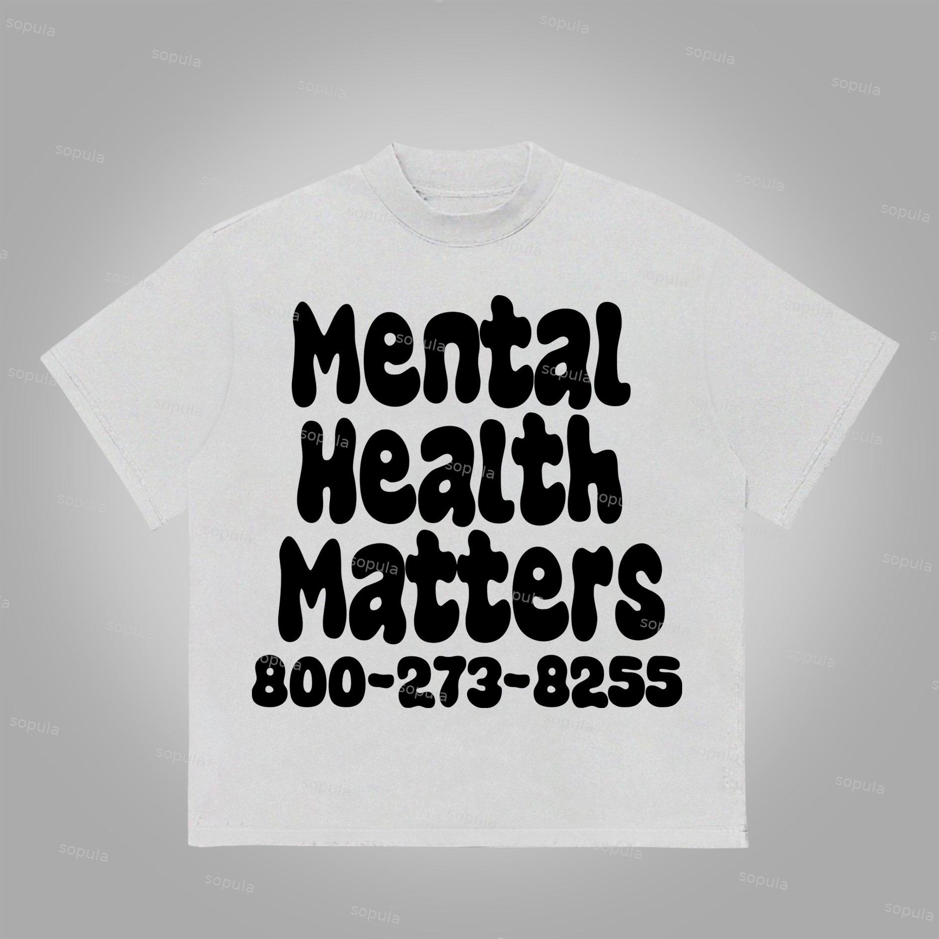 Sopula Vintage Mental Health Matters Graphic Print Cotton T-Shirt Product Image