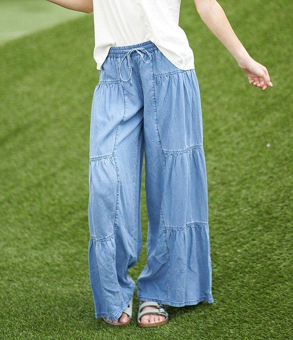 Stevie by Steve Madden Chambray Wide Leg Full Length Pants Product Image