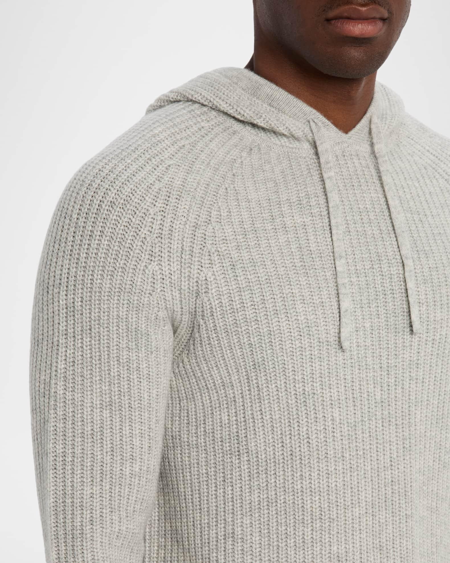 Men's Ribbed Wool and Cashmere Knit Hoodie Product Image