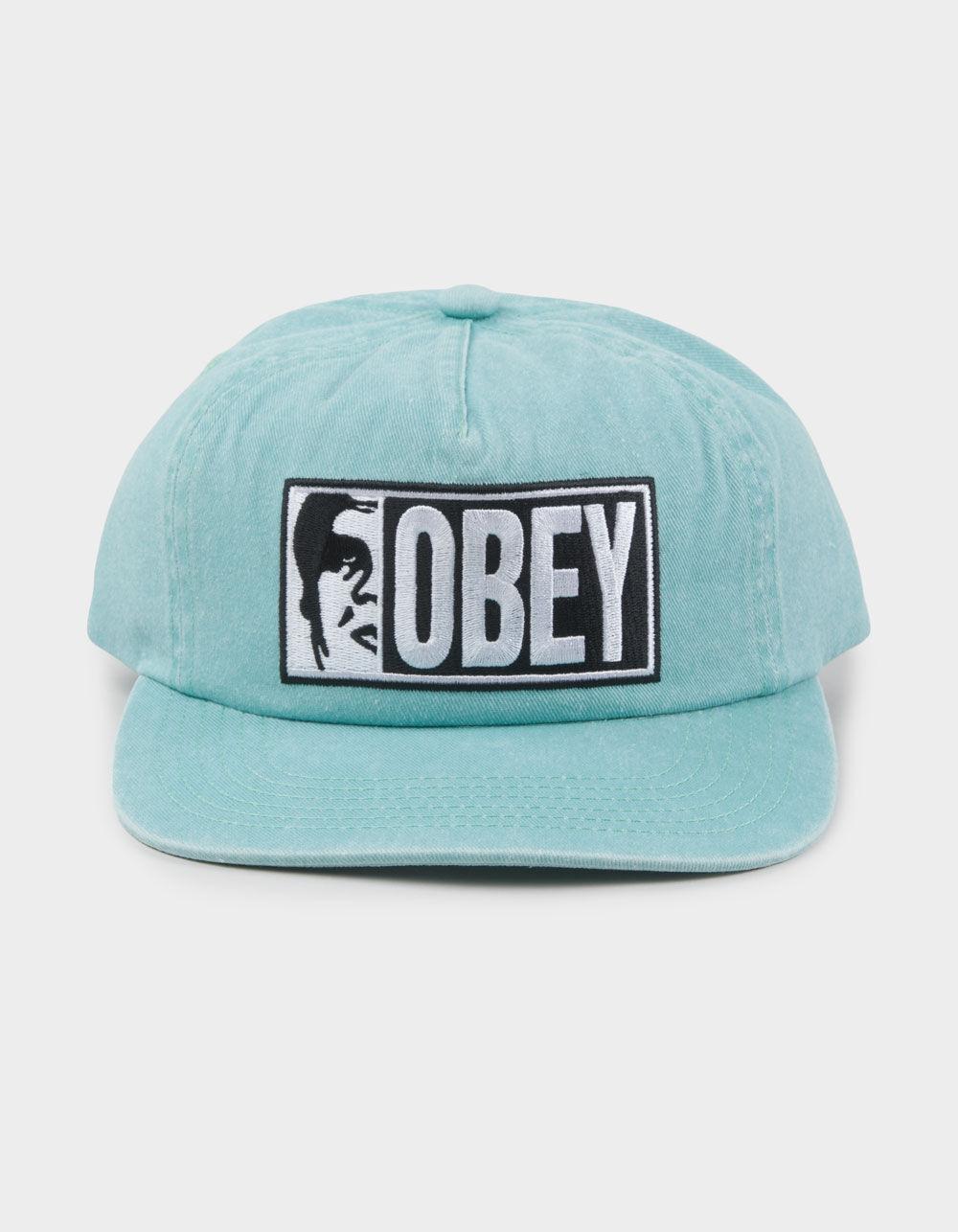 OBEY Half Icon Pigment 5 Panel Strapback Hat - AQUA Product Image