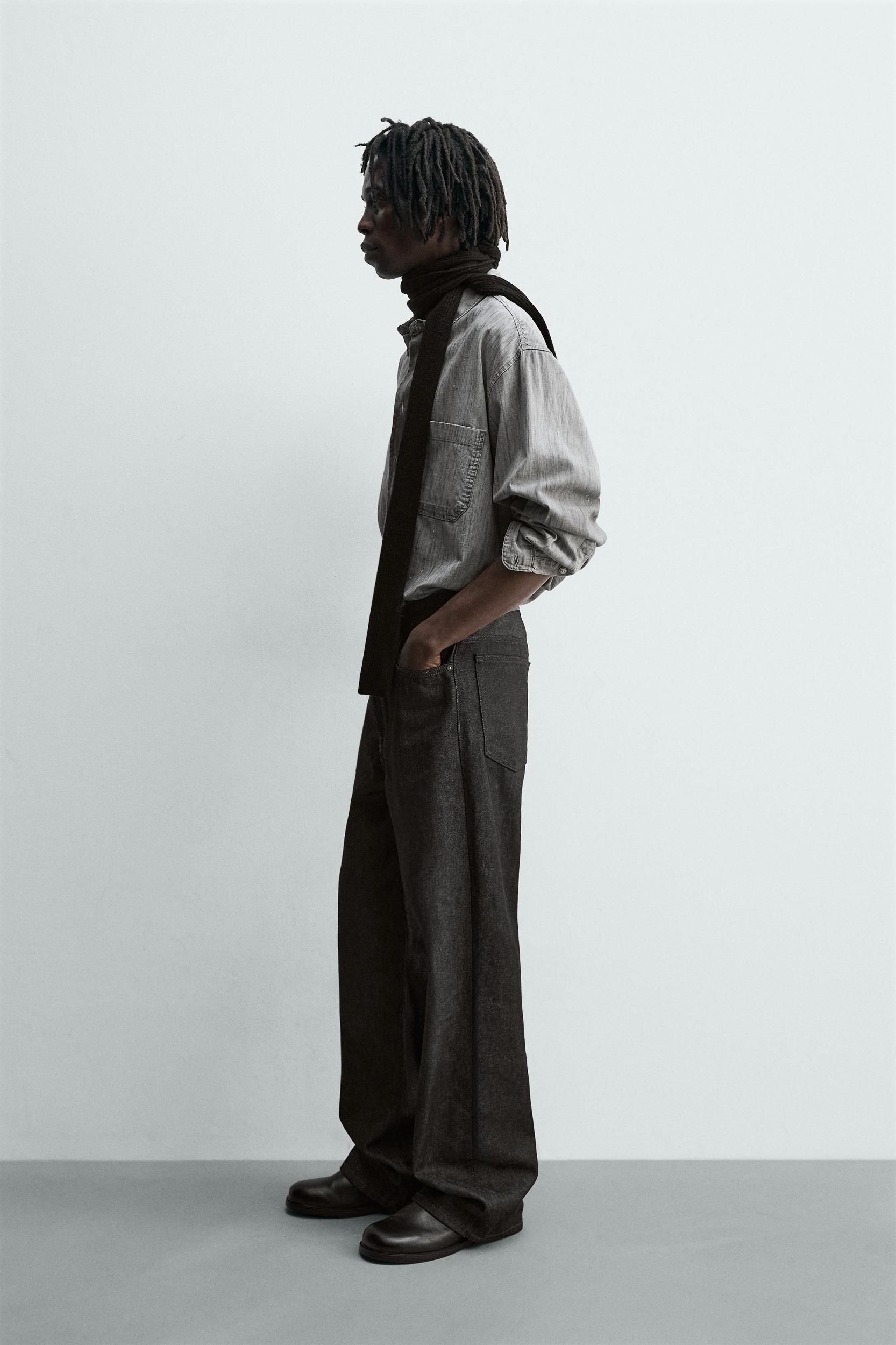 SPLASH-WASHED DENIM SHIRT Product Image