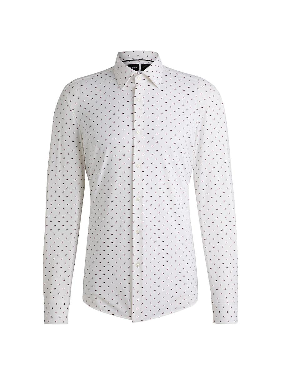 Mens Slim-Fit Shirt in Printed Performance-Stretch Material Product Image