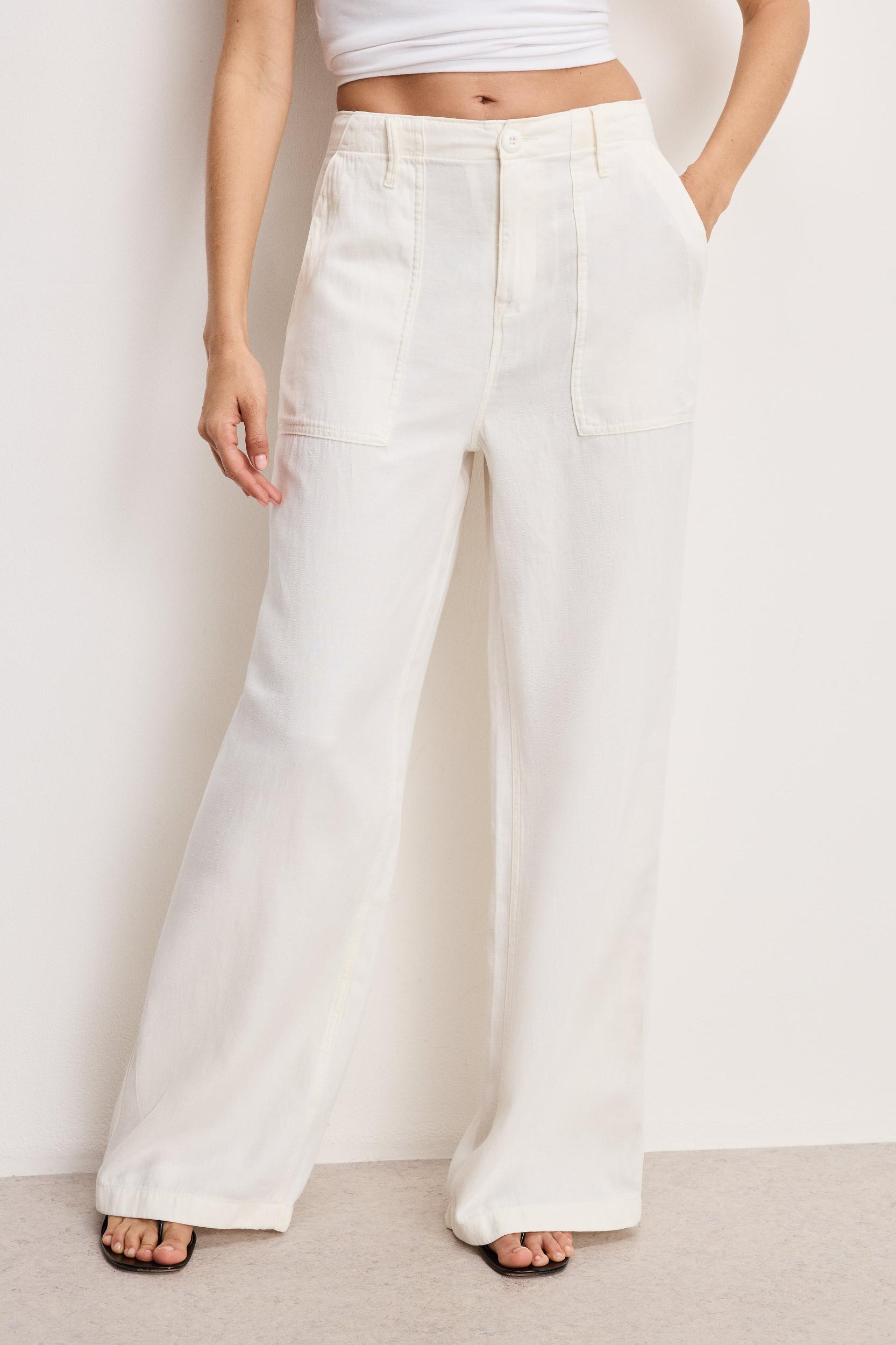 LITE LINEN PANTS | CLOUD WHITE Product Image