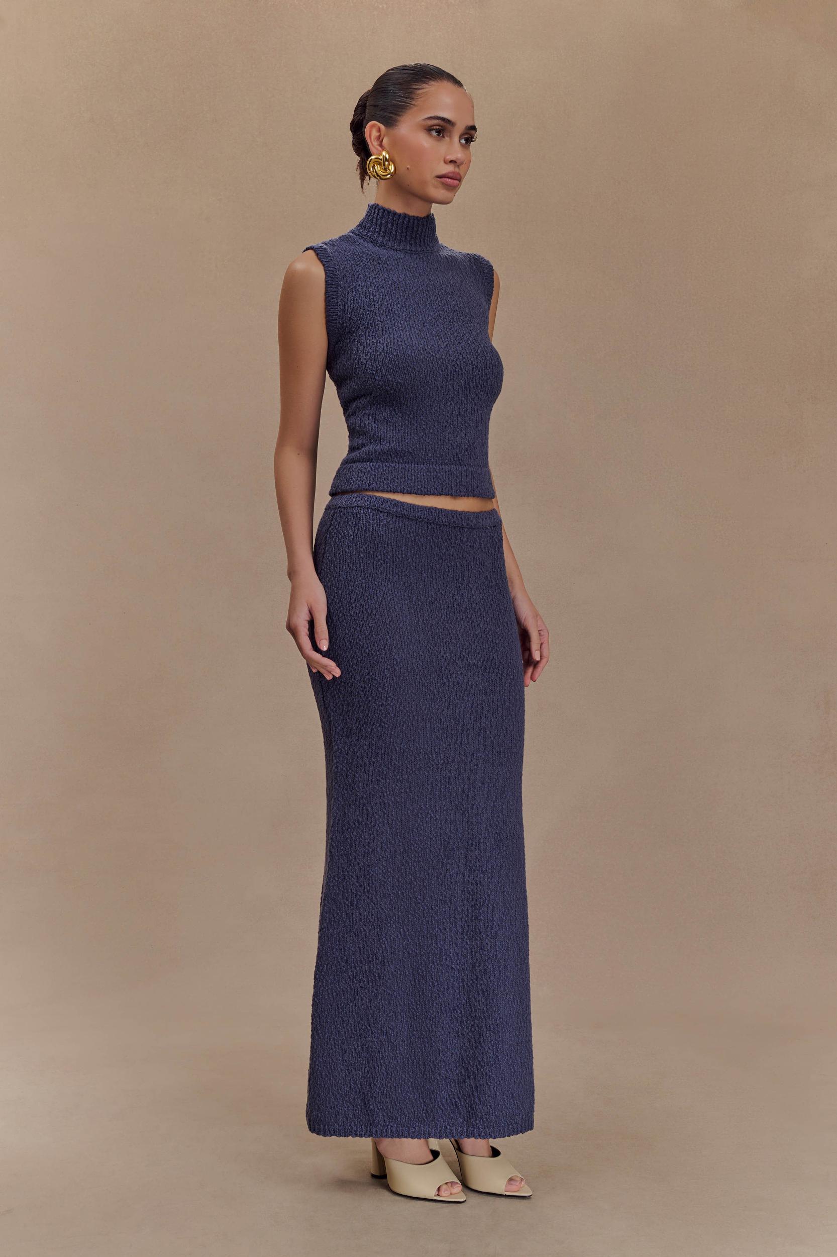 Moira Boucle Maxi Skirt - Steel Product Image