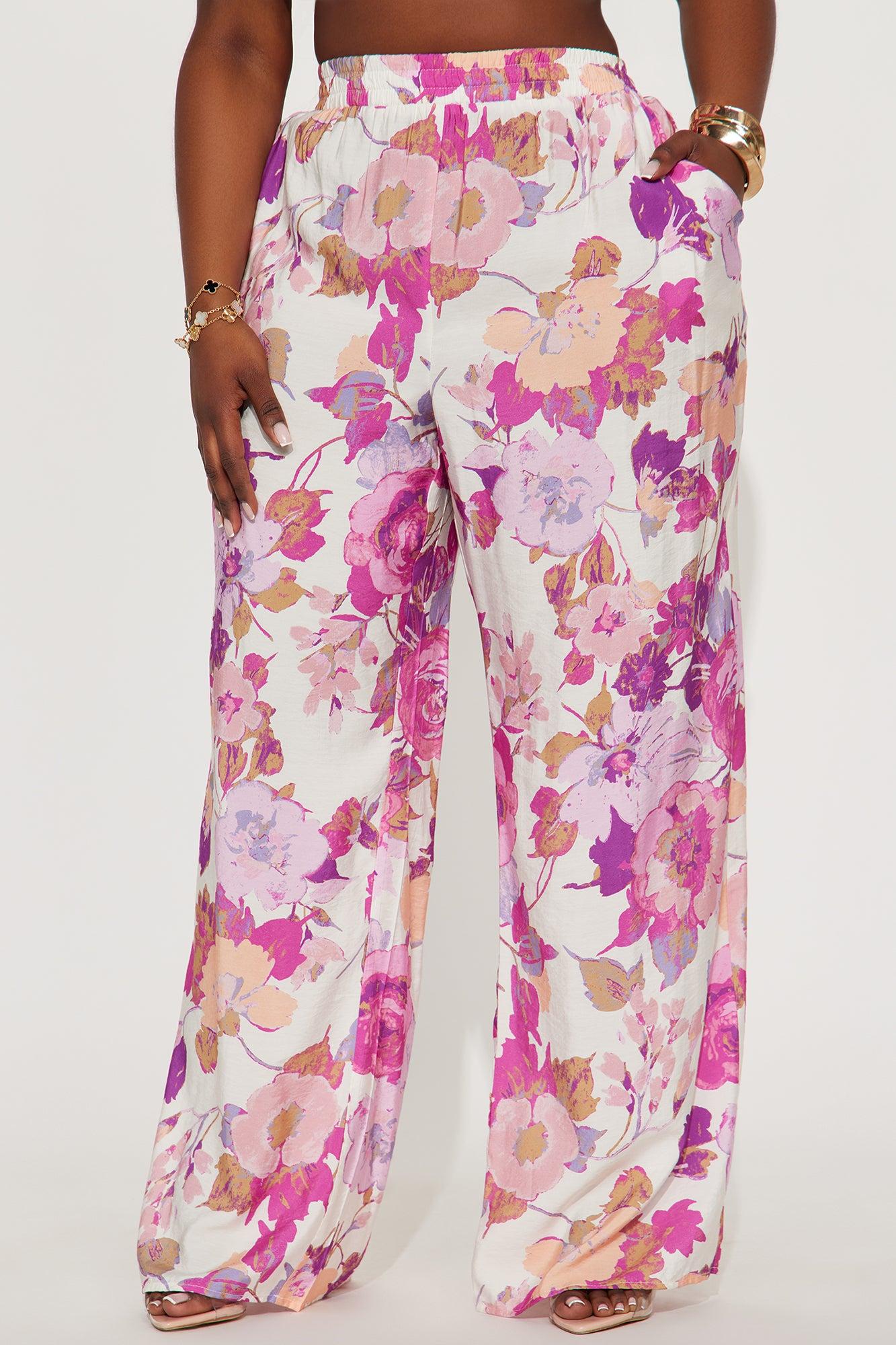 Sweet Bloom Wide Leg Pant - White/combo Product Image