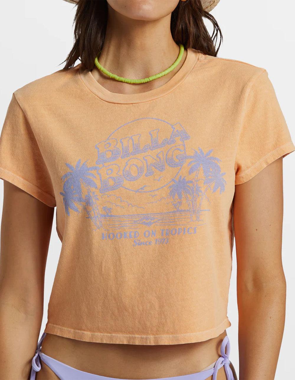 BILLABONG Hooked On Tropics Womens Crop Tee - PEACH Product Image