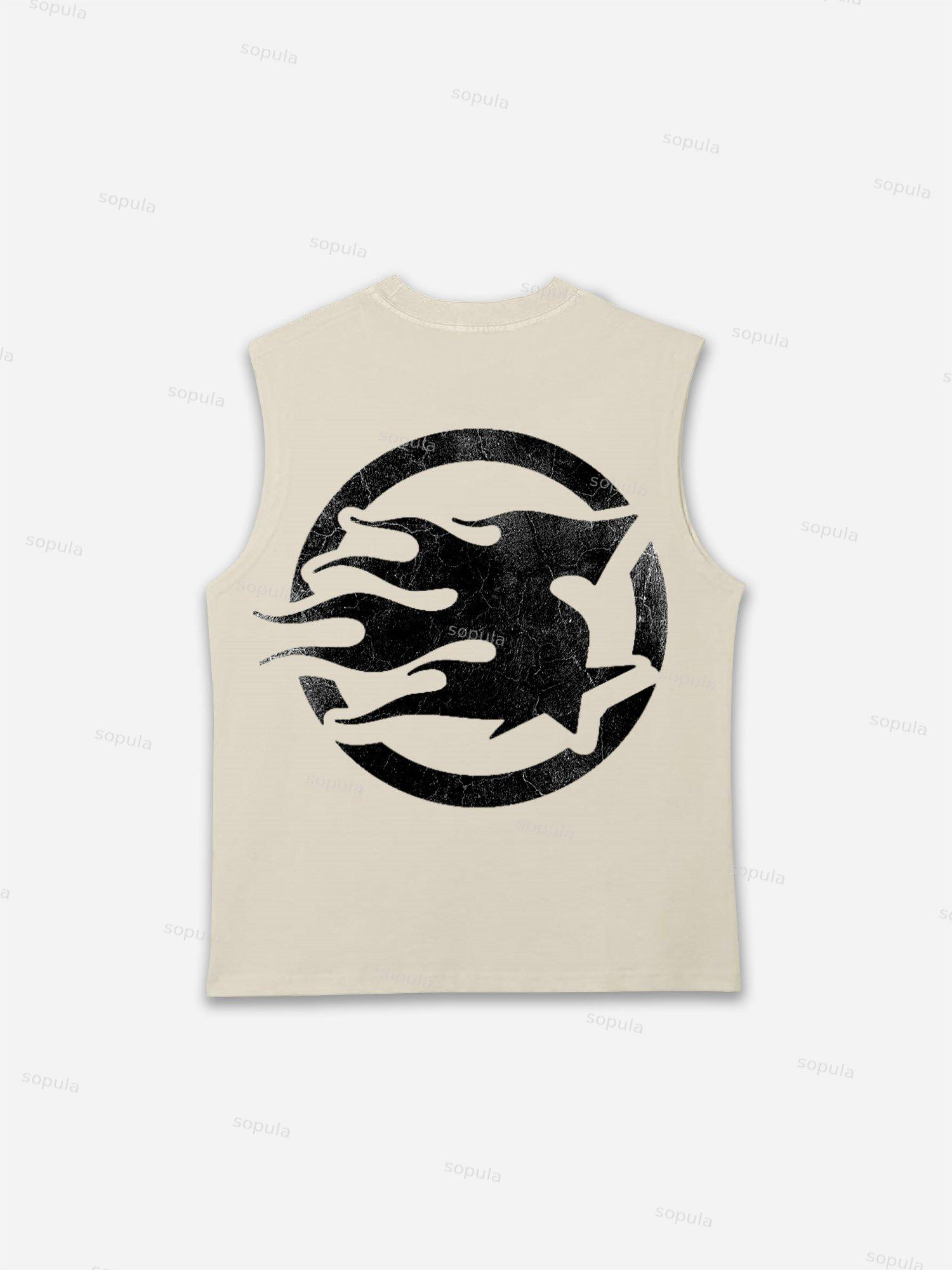 Street Metal Braces Vintage Lips Graphic Tank Top Product Image
