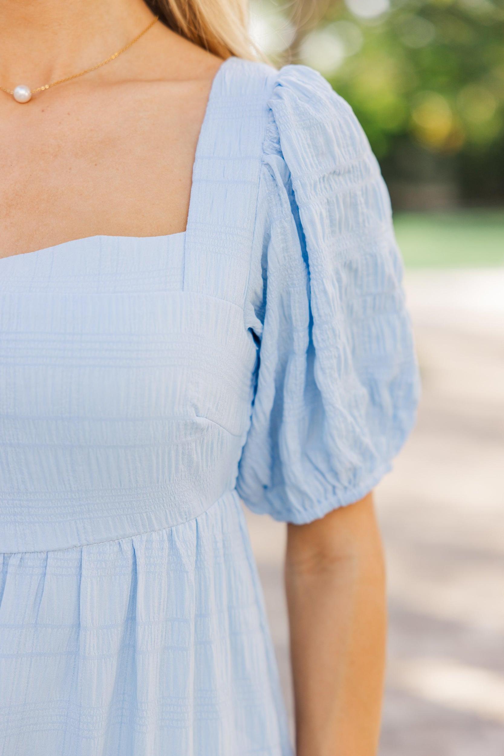 Think About It Light Blue Midi Dress Female Product Image