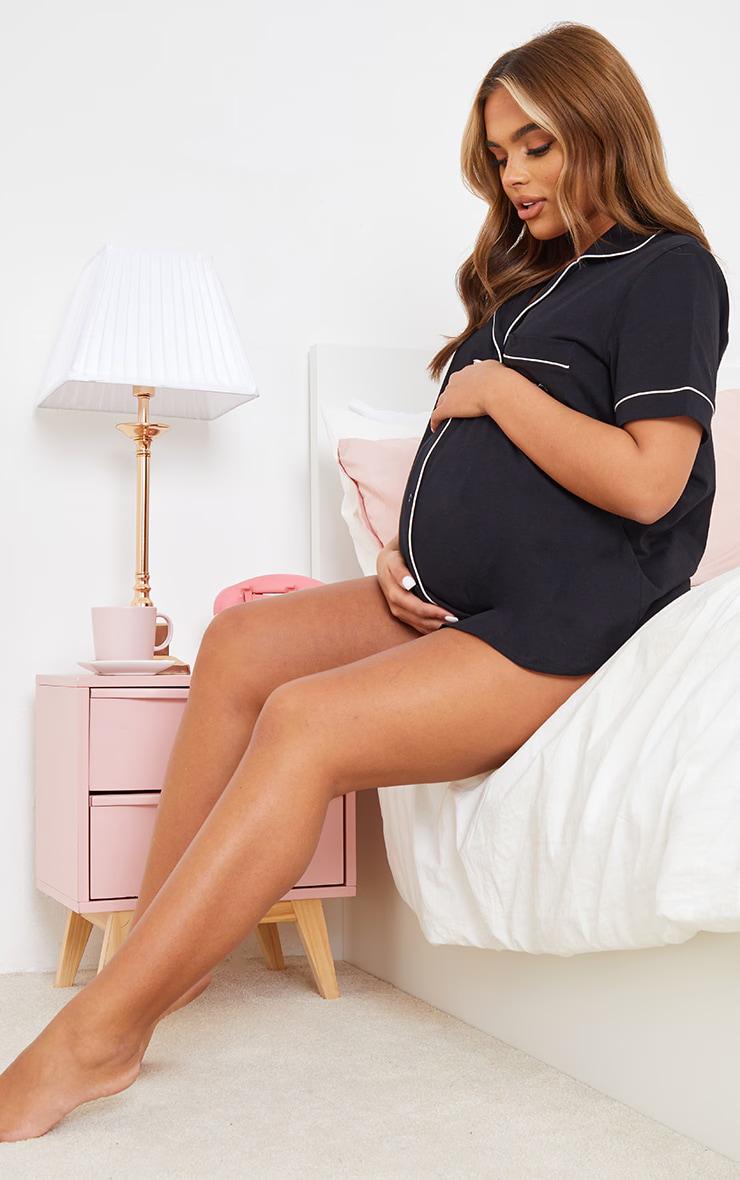 Maternity Black Mama Pj Button Top Product Image