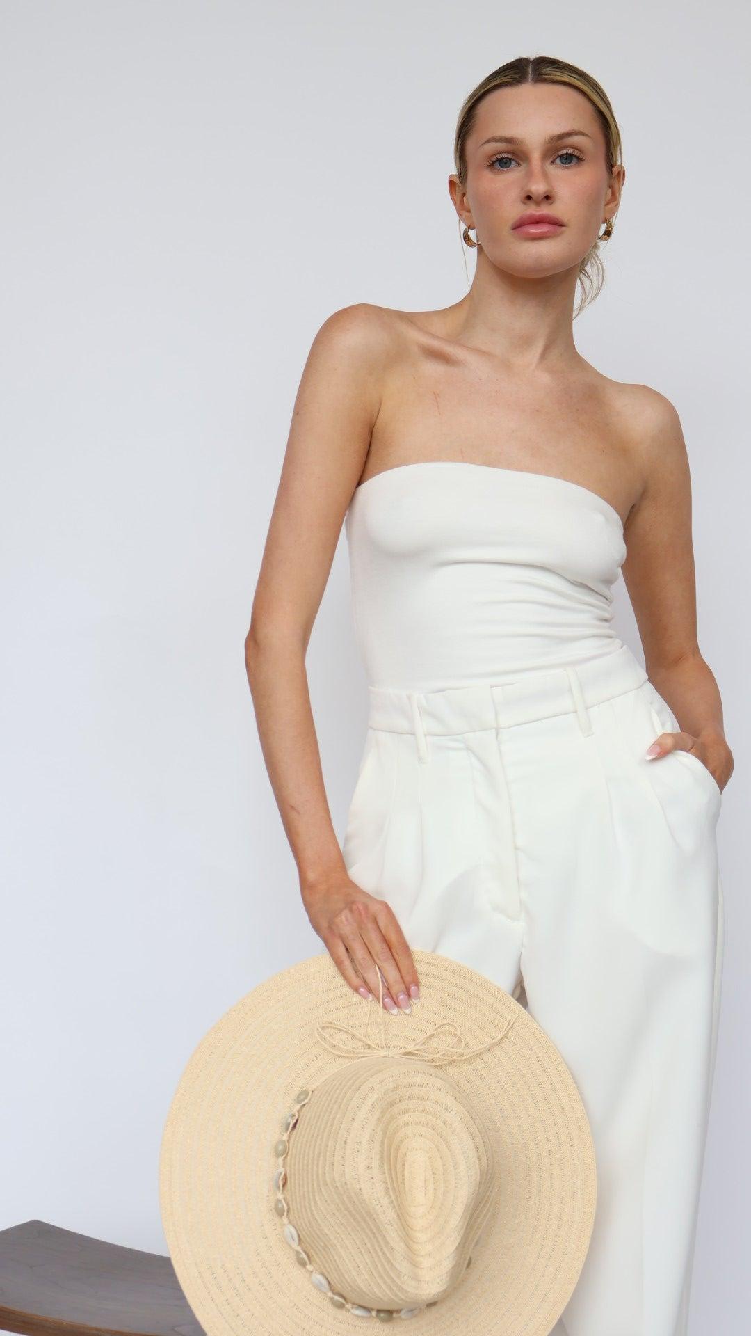 Solid Double Layer Fitted Tube Top Product Image