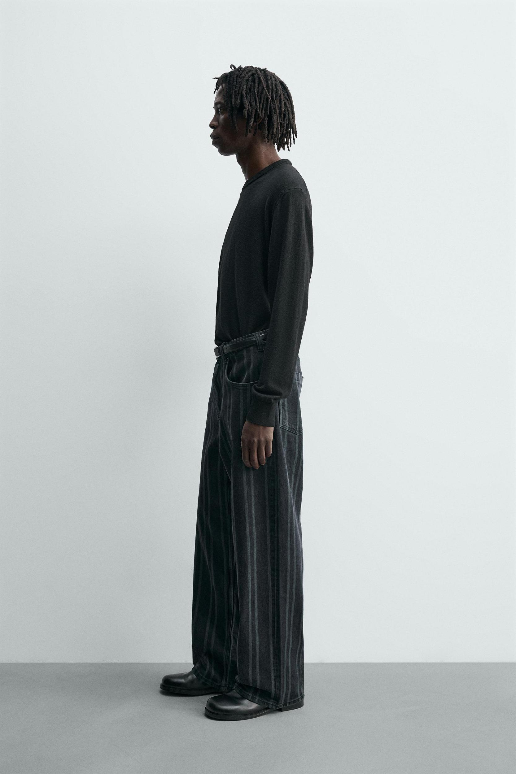 STRIPED RELAXED FIT JEANS Product Image