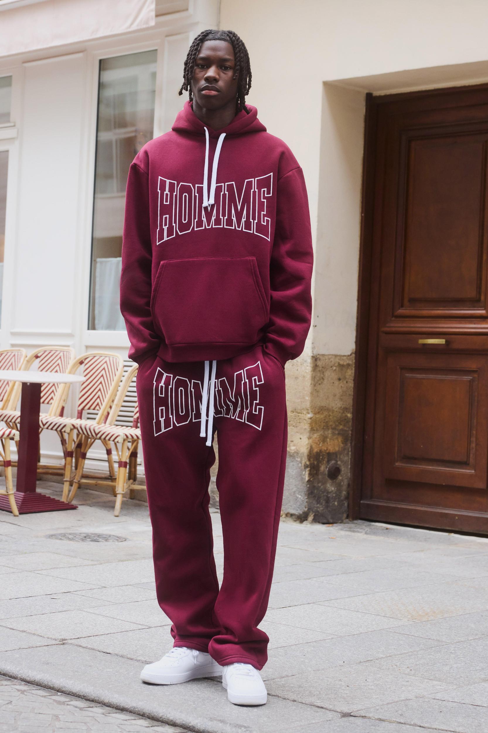 Oversized Fit Homme Print Tracksuit | boohooMAN USA Product Image