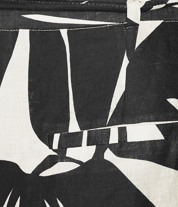 Antonio Melani Coordinating Brandy Palm Printed Linen Palazzo Pants Product Image