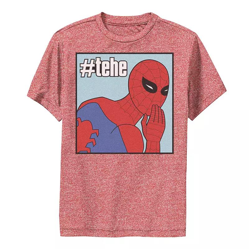 Boys 6-20 Marvel Spider-Man #tehe Laughing Vintage Portrait Panel Performance Graphic Tee, Boy's,  Product Image
