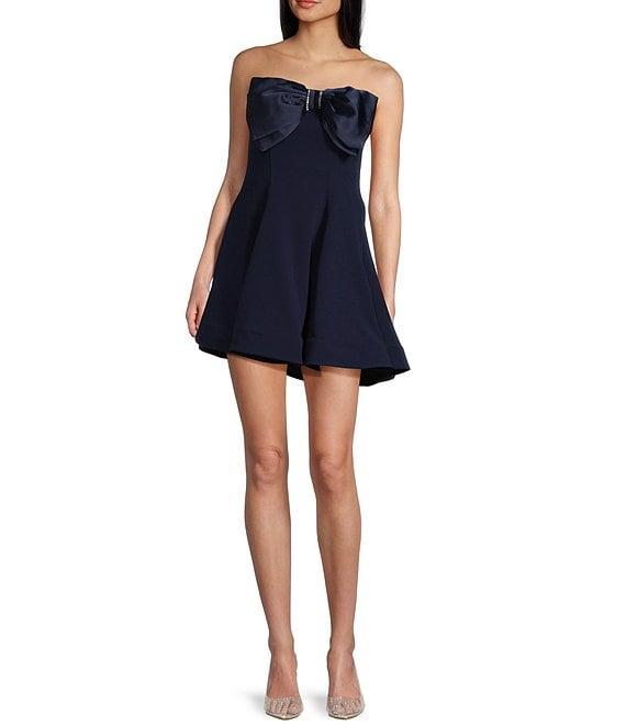 B. Darlin Strapless Fit & Flare Bow Trim Detail Dress Product Image