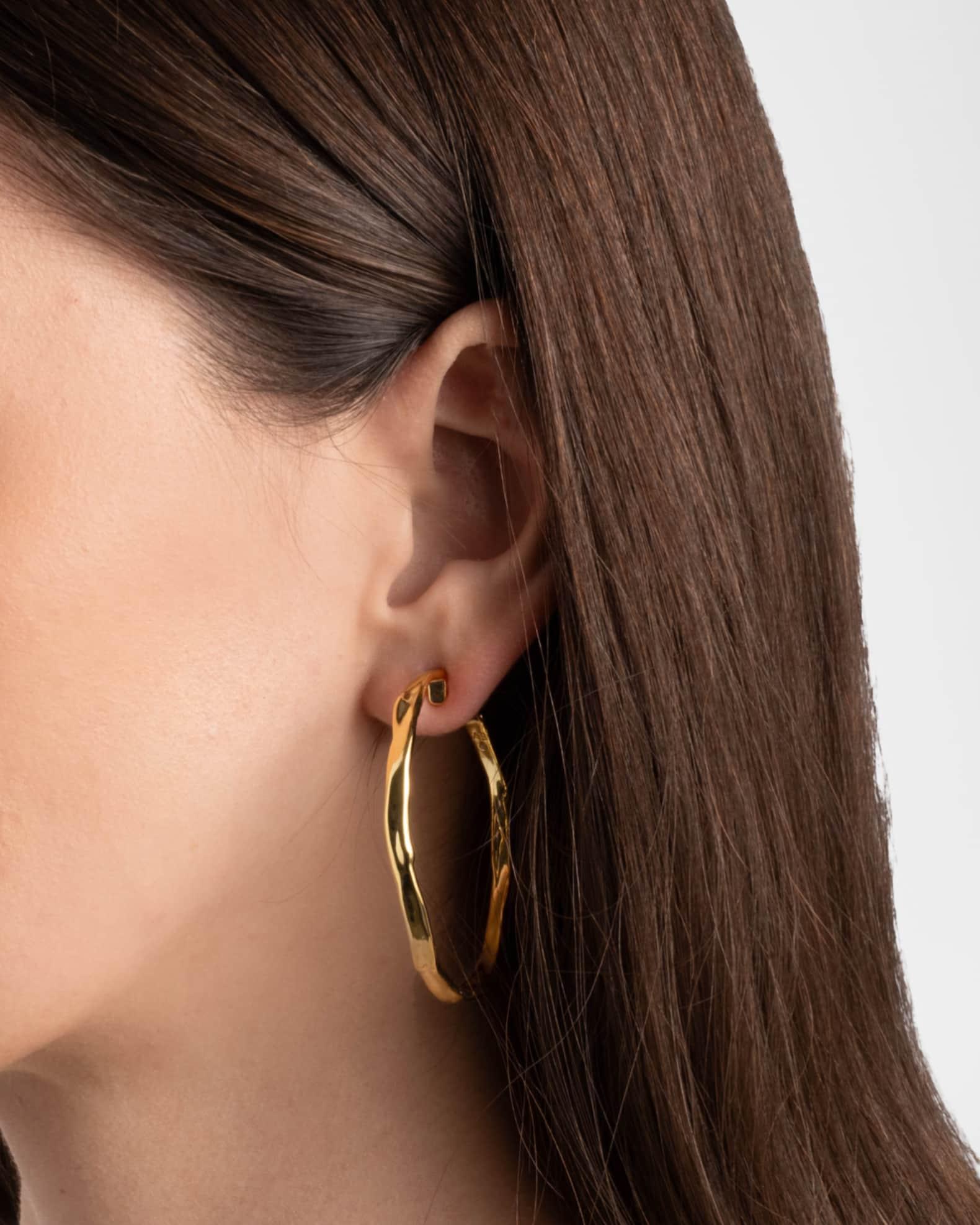 Brut Gold Skinny Hoop Earrings Product Image
