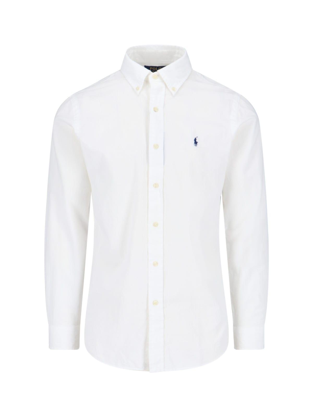 POLO RALPH LAUREN Long-sleeved Button-down Shirt With Tailored Fit In White Product Image