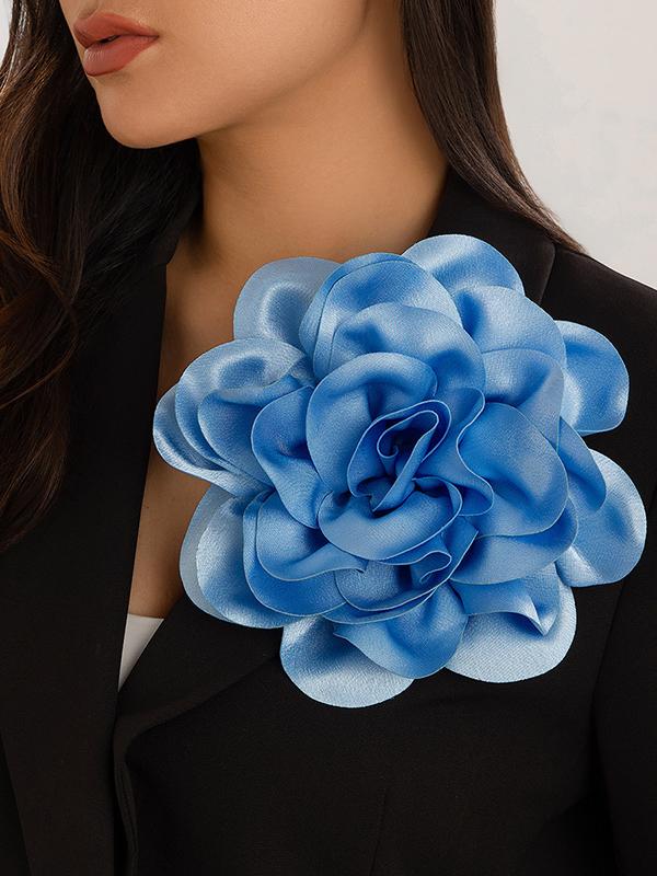 Flower Shape Solid Color Brooch Accessories Product Image