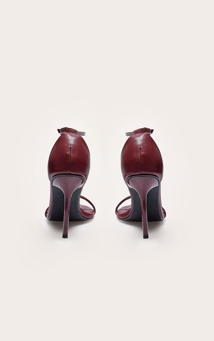 Red PU Wide Fit Round Toe High Stiletto Heeled Sandals Product Image