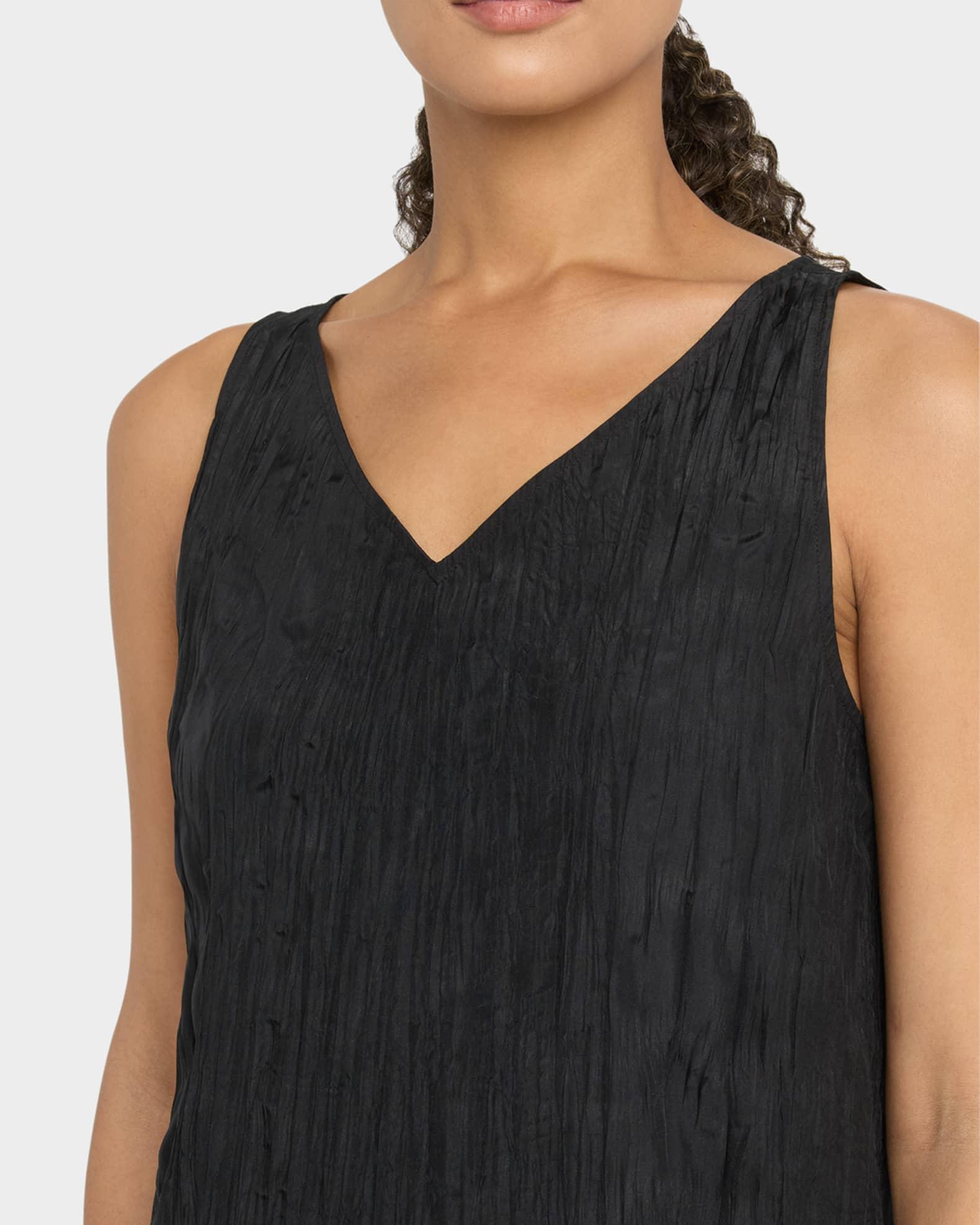 Sleeveless Crinkled Silk Midi Dress Product Image